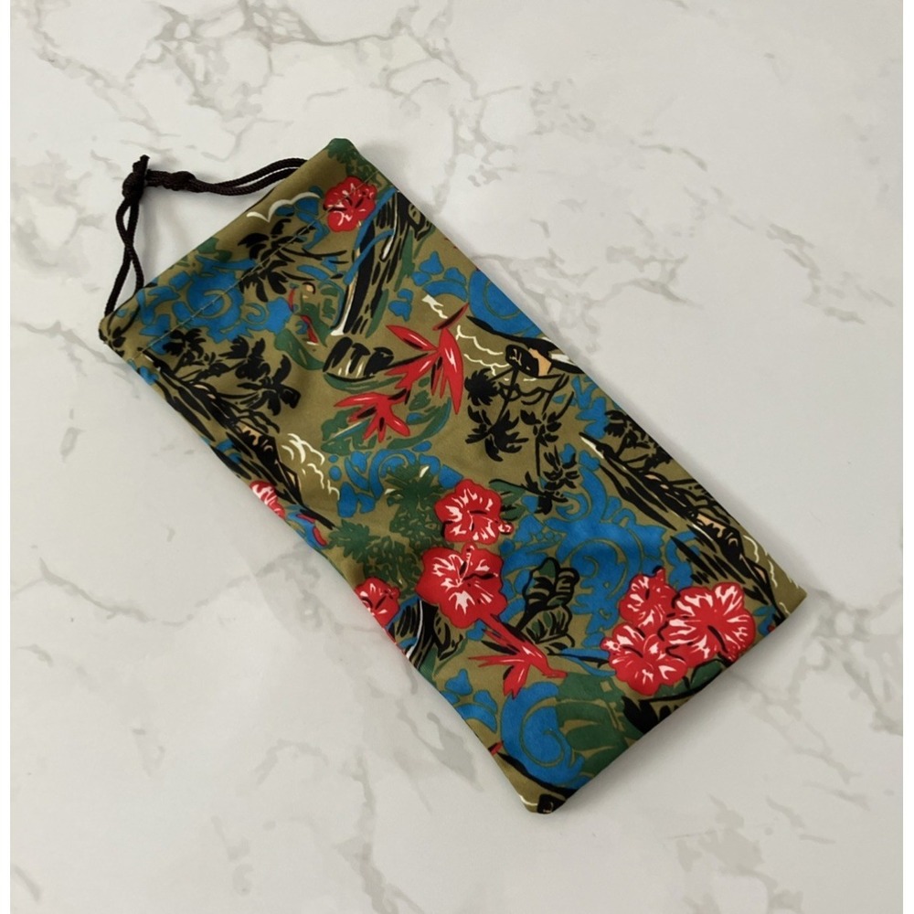 Maui Jim Tropical Floral Microfiber Drawstring Storage/Cleaning Pouch Authentic